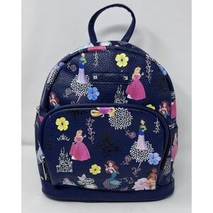 Disney Princesses Printed Mini Backpack Navy 2 Compartments
